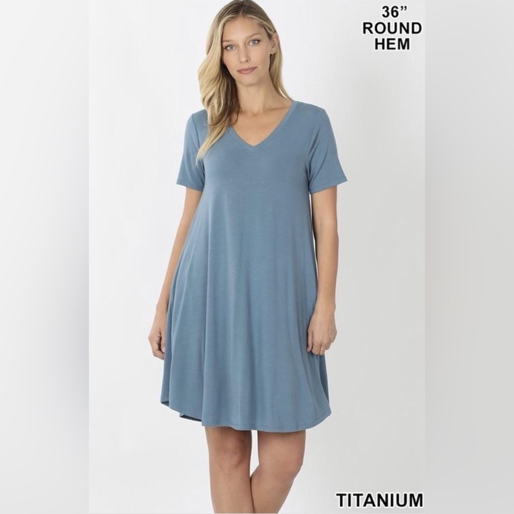 Titanium colored Zenana dress. New with tags.